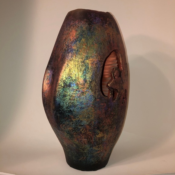 OOAK Original Tom Krueger Art Raku Pottery - Picture 4 of 8